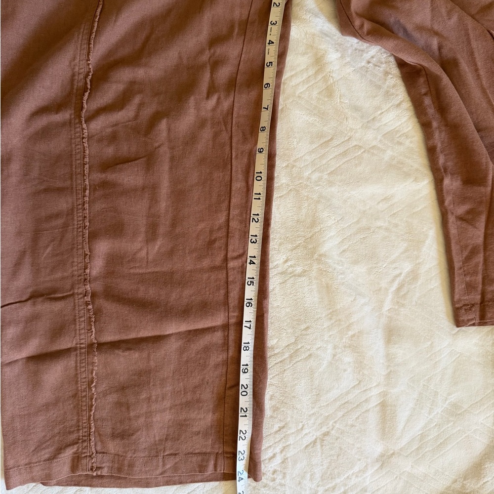 Calligraphie women’s linen blend Brown wide leg Pants - Picture 7 of 7